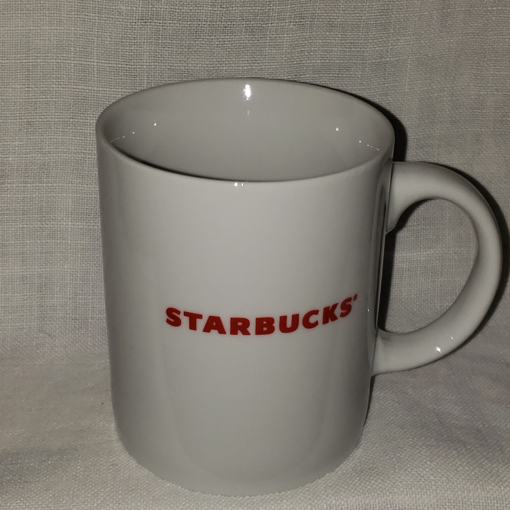 2010 Starbucks ©️ White Mug with Red Logo